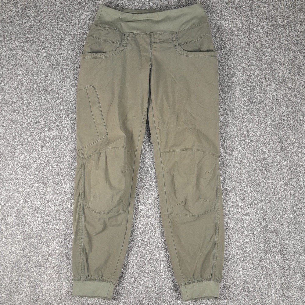 Prana Kanab Joggers Women Small Green Organic Cotton Stretch Climbing Pants